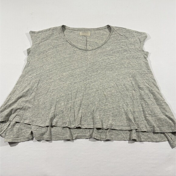 ALLSAINTS Womens Gray Basso Tee Cotton Cap Sleeve Flowing Flare T-shirt Top Sz 6 - Picture 2 of 8